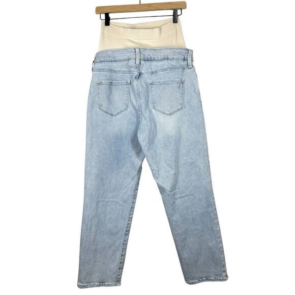 BLANQI Denim Jeans Postpartum Support Straight Crop Pregnancy Sunfade Wash 12 - Picture 4 of 7